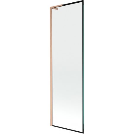 Mexen Next L Bath Screen 1-panel 60 x 150 cm, black frame, brushed copper - 895-060-000-03-70-65