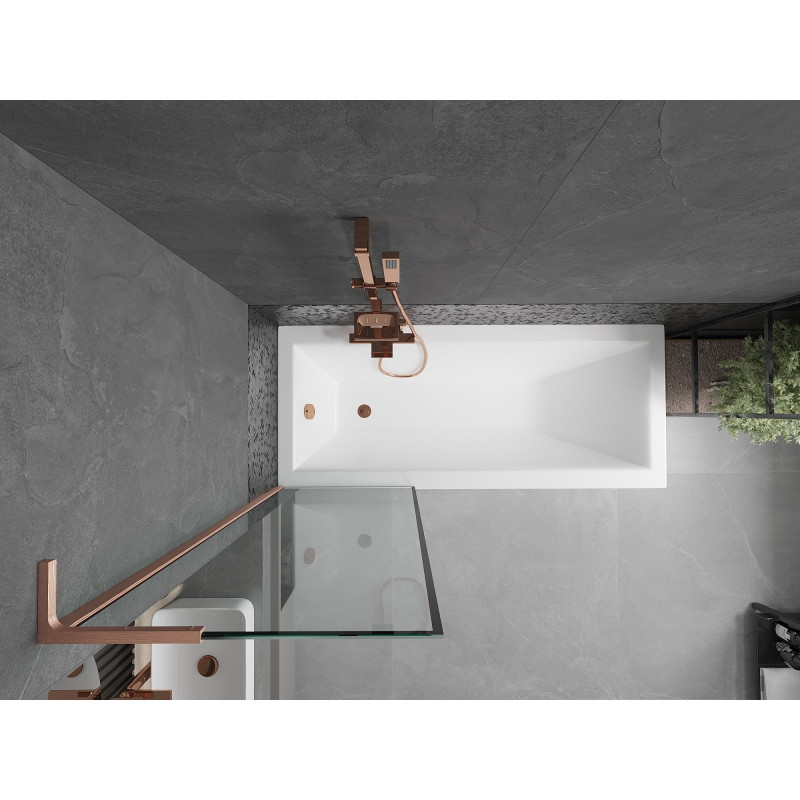Mexen Next L vannipaneel, 1-tiivaline, 60 x 150 cm, must raam, harjatud vask - 895-060-000-03-70-65