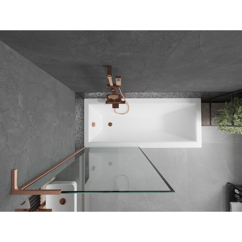 Mexen Next L vannisein, 1-osaline 80 x 150 cm, must raam, harjatud vask - 895-080-000-03-70-65