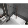 Mexen Next L vanniekraan 1-tiivaline 90 x 150 cm, must raam, harjatud vask - 895-090-000-03-70-65