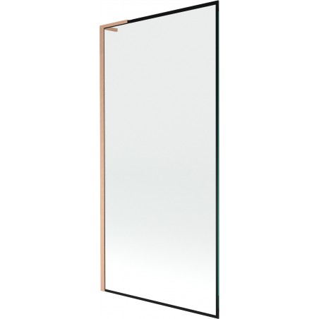 Mexen Next L Wannenschirm 1-flügelig 90 x 150 cm, schwarzes Muster, gebürstetes Kupfer - 895-090-000-03-70-65