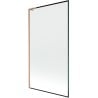 Mexen Next L Bath Screen 1-Panel 100 x 150 cm, Black Frame, Brushed Copper - 895-100-000-03-70-65