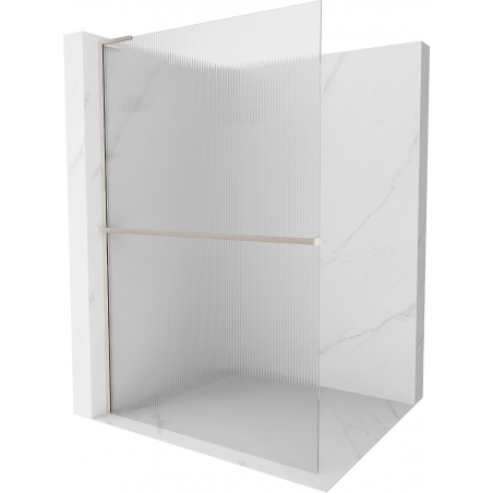 Mexen Kioto+ L dušisein riiuliga Walk-in 70 x 200 cm, triibuline, harjatud nikkel - 800-070-123-97-09