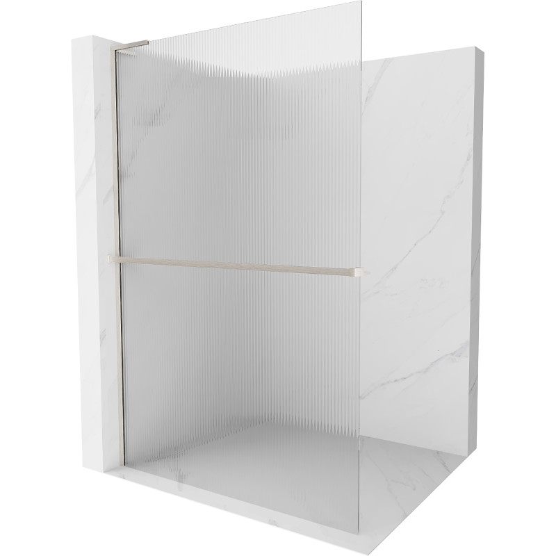 Mexen Kioto+ L dušisein riiuliga Walk-in 80 x 200 cm, triibud, harjatud nikkel - 800-080-123-97-09