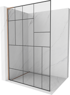 Mexen Kioto L zid ploča za tuš Walk-in 70 x 200 cm, crni uzorak, brušeni bakar - 800-070-103-65-78