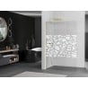 Mexen Kioto L paroi de douche Walk-in 100 x 200 cm, motif blanc, or - 800-100-103-50-85