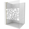 Mexen Kioto L Duschwand Walk-in 110 x 200 cm, weißes Muster, gold - 800-110-103-50-85