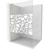 Mexen Kioto L shower panel Walk-in 110 x 200 cm, white pattern, brushed gold - 800-110-103-55-85