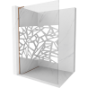 Mexen Kioto L douchewand Walk-in 100 x 200 cm, wit patroon, roségoud - 800-100-103-60-85