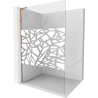 Mexen Kioto L Walk-in Shower Wall 100 x 200 cm, White Pattern, Rose Gold - 800-100-103-60-85