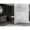 Mexen Kioto L paroi de douche Walk-in 110 x 200 cm, motif blanc, or rose - 800-110-103-60-85