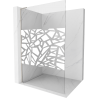 Mexen Kioto L Walk-in Shower Screen 90 x 200 cm, White Pattern, Brushed Nickel - 800-090-103-97-85