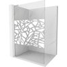 Mexen Kioto L Douchewand Walk-in 100 x 200 cm, wit patroon, geborsteld nikkel - 800-100-103-97-85