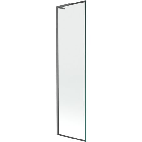 Mexen Next L jednokrilni pregradni panel za kadu 50 x 150 cm, crni okvir, brušeno sivo - 895-050-000-03-70-66