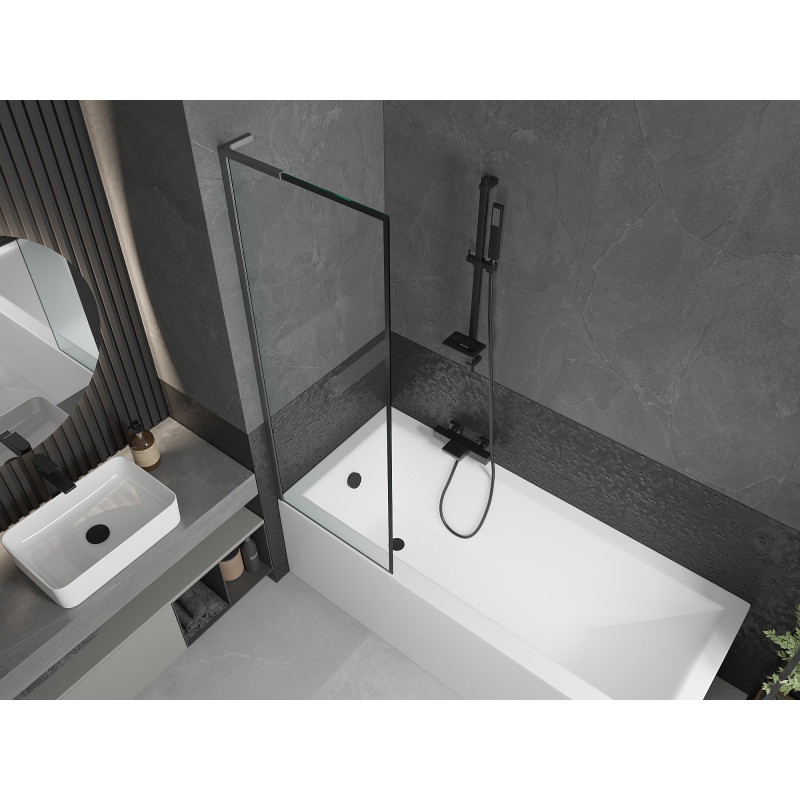 Mexen Next L vanniseinale 1-ukseline 60 x 150 cm, must raam, harjatud gun gray - 895-060-000-03-70-66