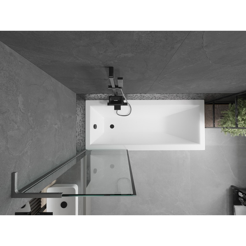 Mexen Next L vanniseinale 1-ukseline 60 x 150 cm, must raam, harjatud gun gray - 895-060-000-03-70-66