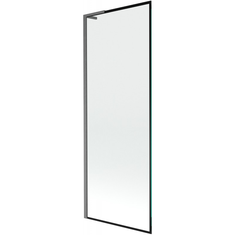 Mexen Next L Badewannenabtrennung mit 1 Flügel 70 x 150 cm, schwarzes Muster, gebürstetes Gun Gray - 895-070-000-03-70-66