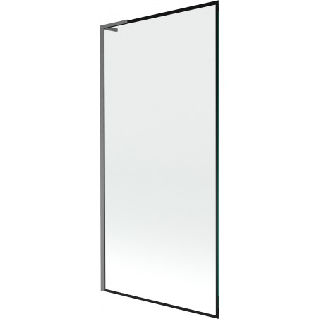 Mexen Next L Badewannen-Faltwand 1-flügelig 90 x 150 cm, schwarzes Muster, gebürstetes Gun Gray - 895-090-000-03-70-66