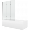 Mexen Vega rechthoekig bad 150 x 70 cm met omkasting en 3-delige scherm van 120 cm, transparant, chroom - 550115070X9012030100