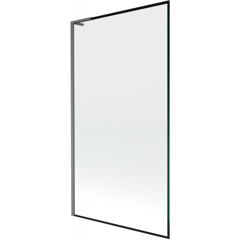 Mexen Next L Badewannenwand, 1-flügelig 100 x 150 cm, schwarzes Muster, gebürstet Gun Gray - 895-100-000-03-70-66