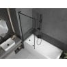 Paroi de baignoire 1 battant Mexen Next L 70 x 150 cm, motif noir, noir - 895-070-000-03-70-70