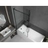 Mexen Next L bath screen 1-wing 90 x 150 cm, black frame, black - 895-090-000-03-70-70