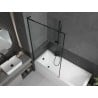 Mexen Next L bath screen 1-winged 100 x 150 cm, black frame, black - 895-100-000-03-70-70