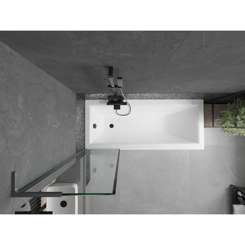 Mexen Next L parawan nawannowy 1-skrzydłowy 50 x 150 cm, czarna ramka, gun metal - 895-050-000-03-70-95
