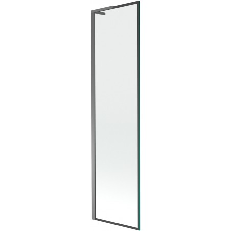 Mexen Next L Badefaltwand 1-flügelig 50 x 150 cm, schwarzer Rahmen, gun metal - 895-050-000-03-70-95