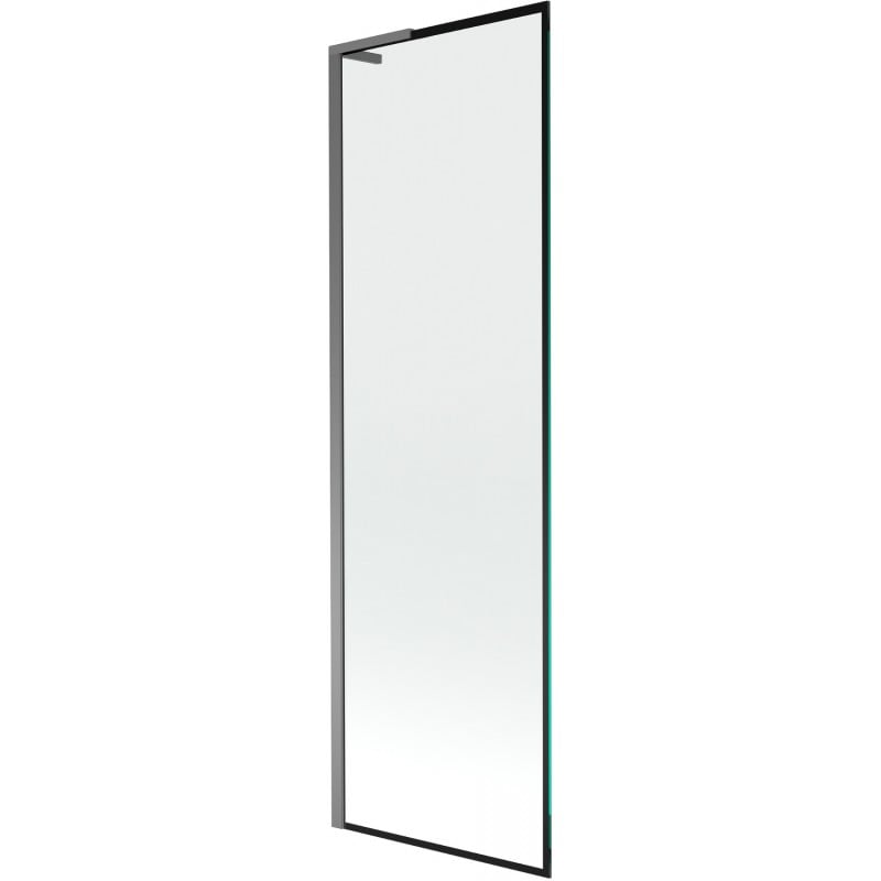 Mexen Next L resguardo de banheira de 1 folha 60 x 150 cm, moldura preta, metal gun - 895-060-000-03-70-95