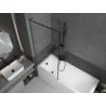 Mexen Next L paroi de baignoire 1 volet 80 x 150 cm, motif noir, métal gun - 895-080-000-03-70-95