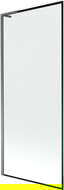 Mexen Next L parede de banho 1-dobradiça 80 x 150 cm, moldura preta, metal de arma - 895-080-000-03-70-95