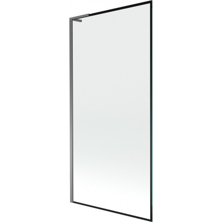 Mexen Next L Badewannenabtrennung 1-flügelig 90 x 150 cm, schwarzes Muster, Gunmetal - 895-090-000-03-70-95