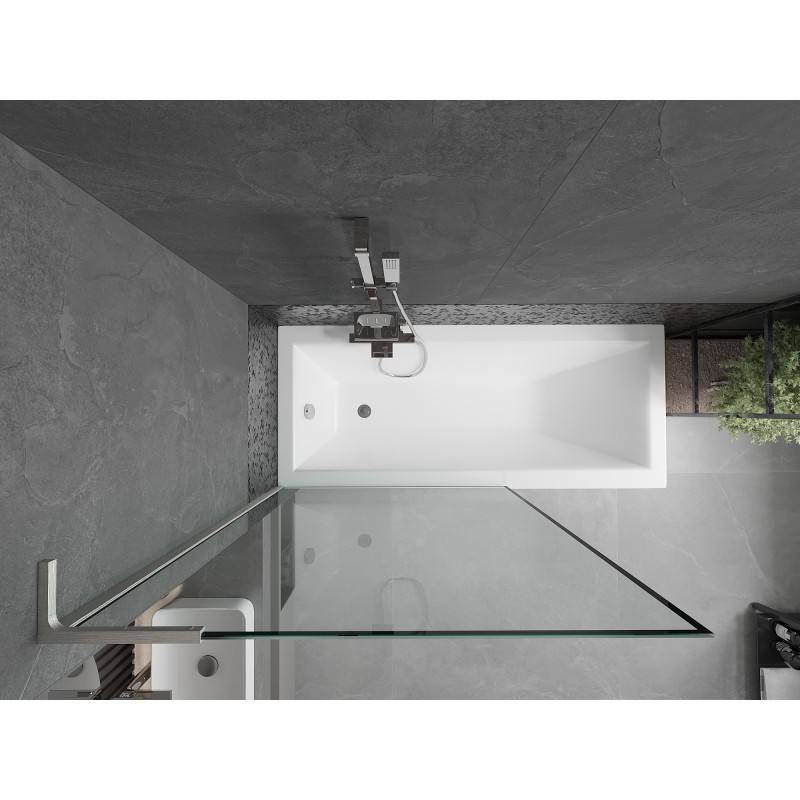 Mexen Next L parawan nawannowy 1-skrzydłowy 100 x 150 cm, czarna ramka, gun metal - 895-100-000-03-70-95