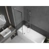 Mexen Next L Bath Screen 1-Panel 50 x 150 cm, Black Frame, Brushed Nickel - 895-050-000-03-70-97