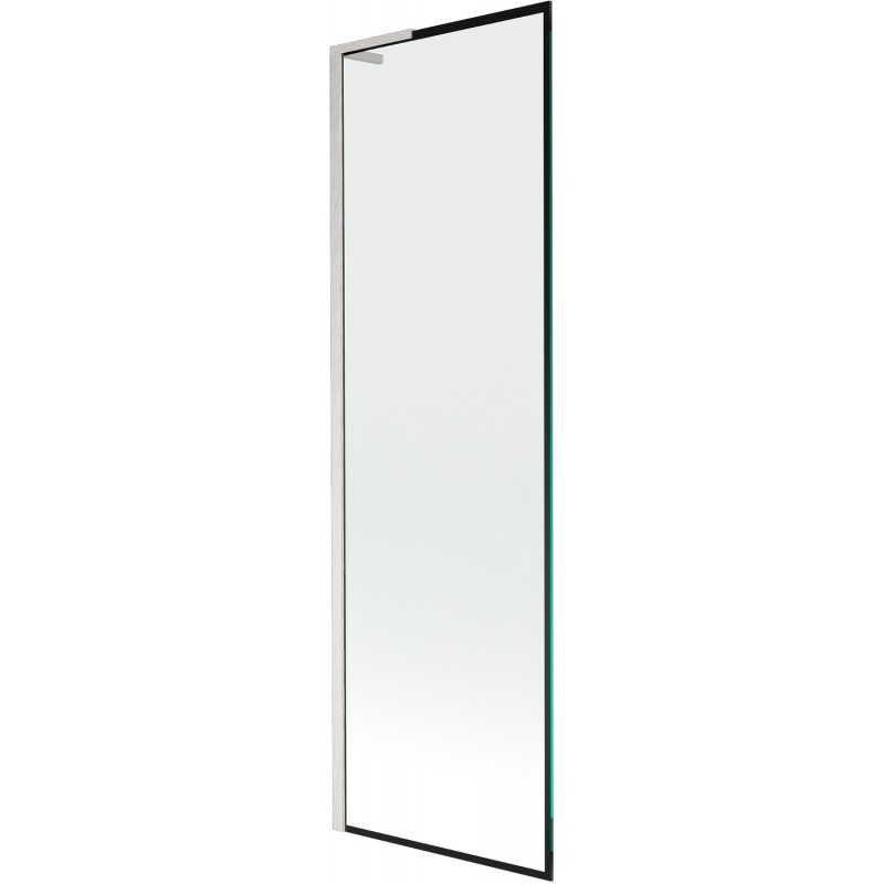 Mexen Next L badwand 1-deurs 60 x 150 cm, zwart frame, geborsteld nikkel - 895-060-000-03-70-97