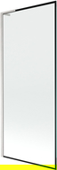 Mexen Next L Bath Screen 1-Wing 80 x 150 cm, Black Frame, Brushed Nickel - 895-080-000-03-70-97
