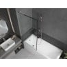 Mexen Next L Bath Screen 1-Wing 80 x 150 cm, Black Frame, Brushed Nickel - 895-080-000-03-70-97