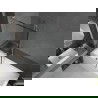 Mexen Next L Badewannenparavan 1-flügelig 90 x 150 cm, schwarzes Muster, gebürsteter Nickel - 895-090-000-03-70-97