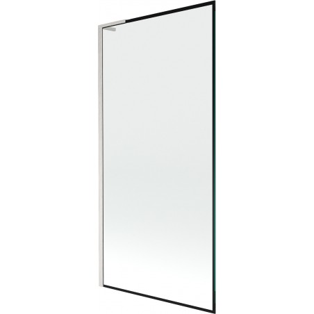 Mexen Next L Badewannenparavan 1-flügelig 90 x 150 cm, schwarzes Muster, gebürsteter Nickel - 895-090-000-03-70-97