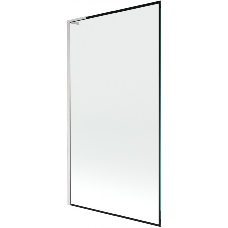 Mexen Next L Badewannen-Faltwand 1-flügelig 100 x 150 cm, schwarzes Muster, gebürstetes Nickel - 895-100-000-03-70-97