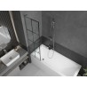 Mexen Next L vannisein 1-tiivaline 50 x 150 cm, must ruudustik, kroom - 895-050-000-03-77-01