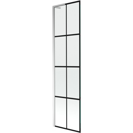 Mexen Next L Badewannenfaltwand 1-flügelig 50 x 150 cm, schwarzes Muster, Chrom - 895-050-000-03-77-01