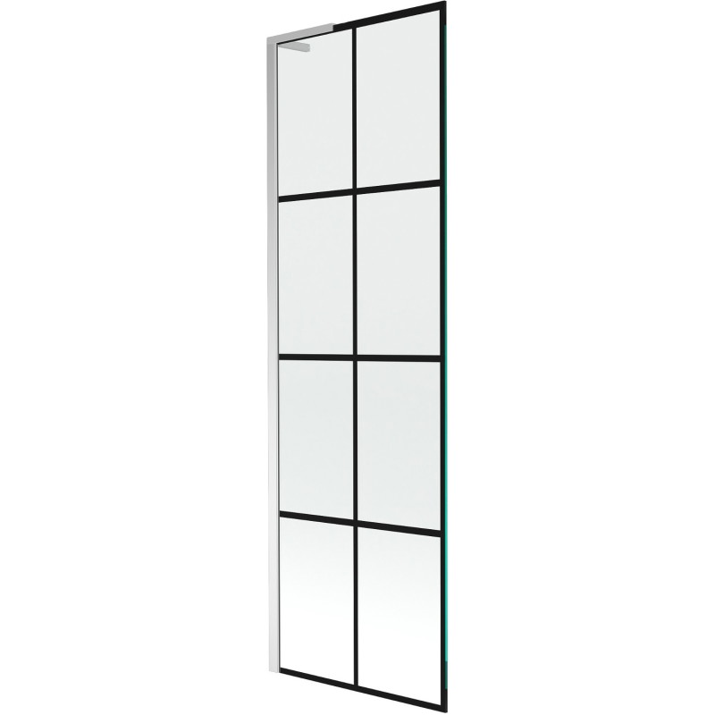 Mexen Next L paravan za kadu s jednim krilom 60 x 150 cm, crna mreža, krom - 895-060-000-03-77-01