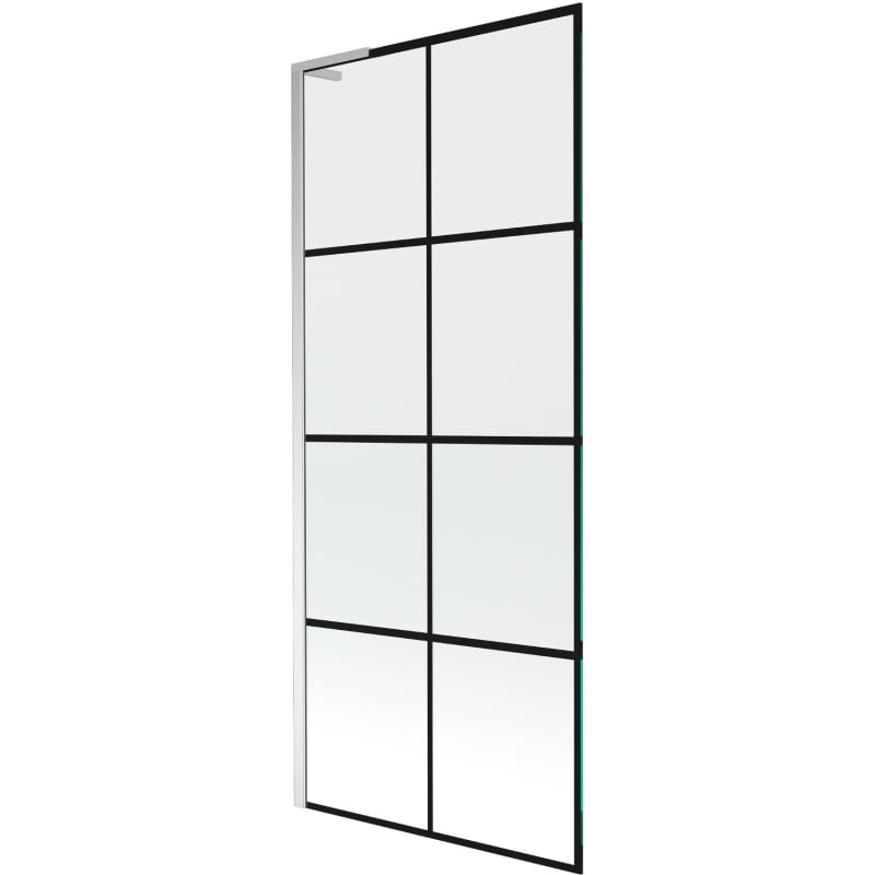 Mexen Next L vanniekraan ühepoolne 80 x 150 cm, must ruudustik, kroom - 895-080-000-03-77-01