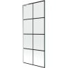 Mexen Next L parawan nawannowy 1-skrzydłowy 80 x 150 cm, czarna kratka, chrom - 895-080-000-03-77-01