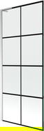 Mexen Next L duschvägg 1-delad 80 x 150 cm, svart rutnät, krom - 895-080-000-03-77-01