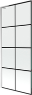 Mexen Next L parawan nawannowy 1-skrzydłowy 80 x 150 cm, czarna kratka, chrom - 895-080-000-03-77-01