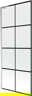 Mexen Next L resguardo de banheira de 1 folha 80 x 150 cm, grade preta, cromado - 895-080-000-03-77-01