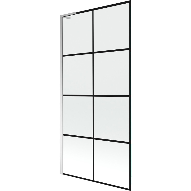 Mexen Next L vannisein 1-leheline 90 x 150 cm, must võrk, kroom - 895-090-000-03-77-01